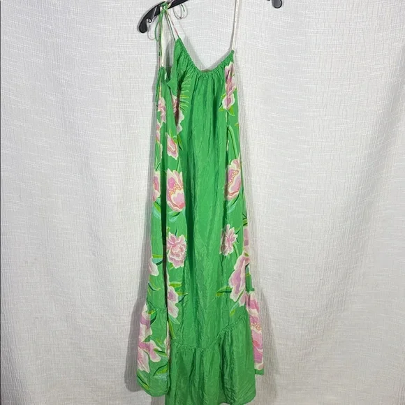 Farm Rio Floral Vibing Satin Maxi Dress M - Picture 11 of 11